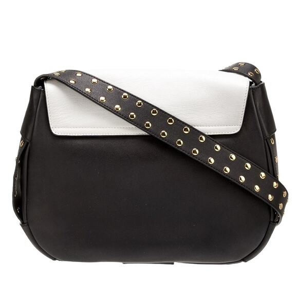 Marni Flap Bag Studded Strap Messenger Bag In Off White And Black Rare Color - Picture 3 of 7